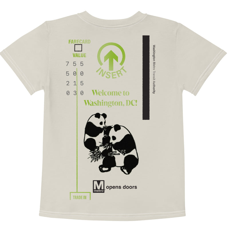 Metro Pandas Farecard Kids T-Shirt - DCMetroStore