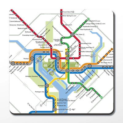 DC Metro Map (Detail) Cork Coaster