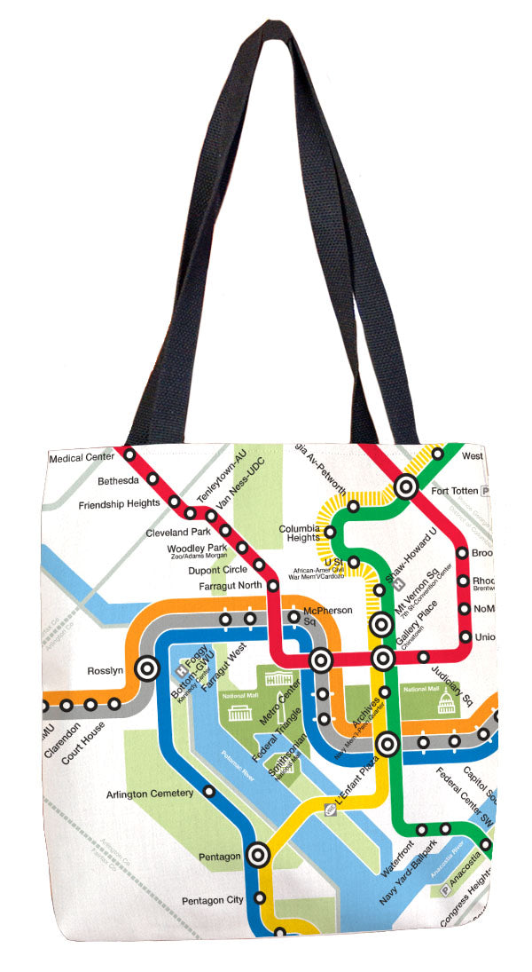 DC Metro System Map Tote Bag