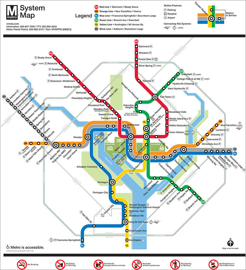 Washington DC Metro Map (2023) Poster