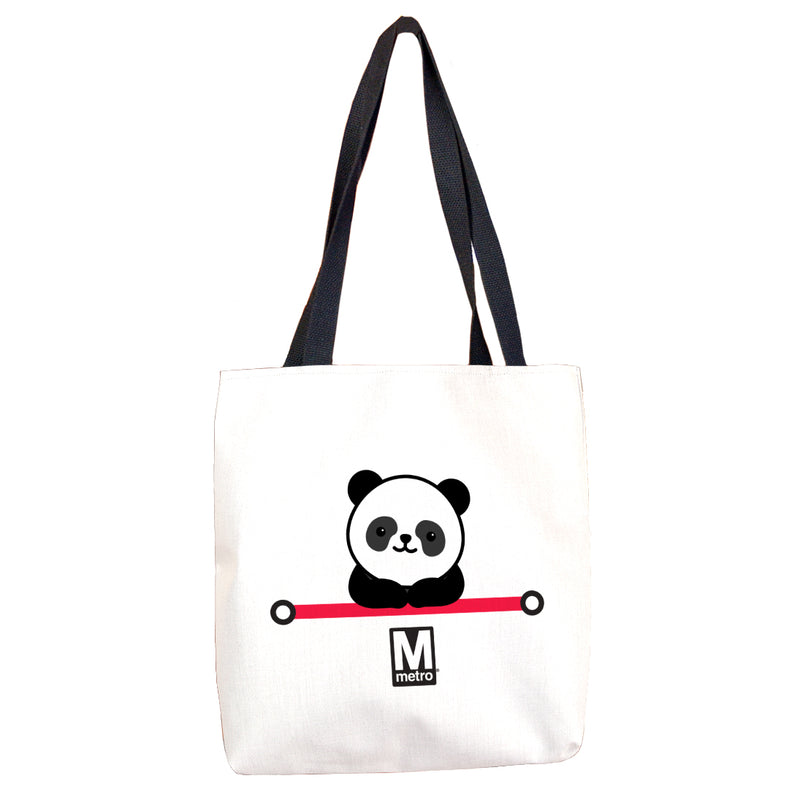 Metro Red Line Panda Tote Bag