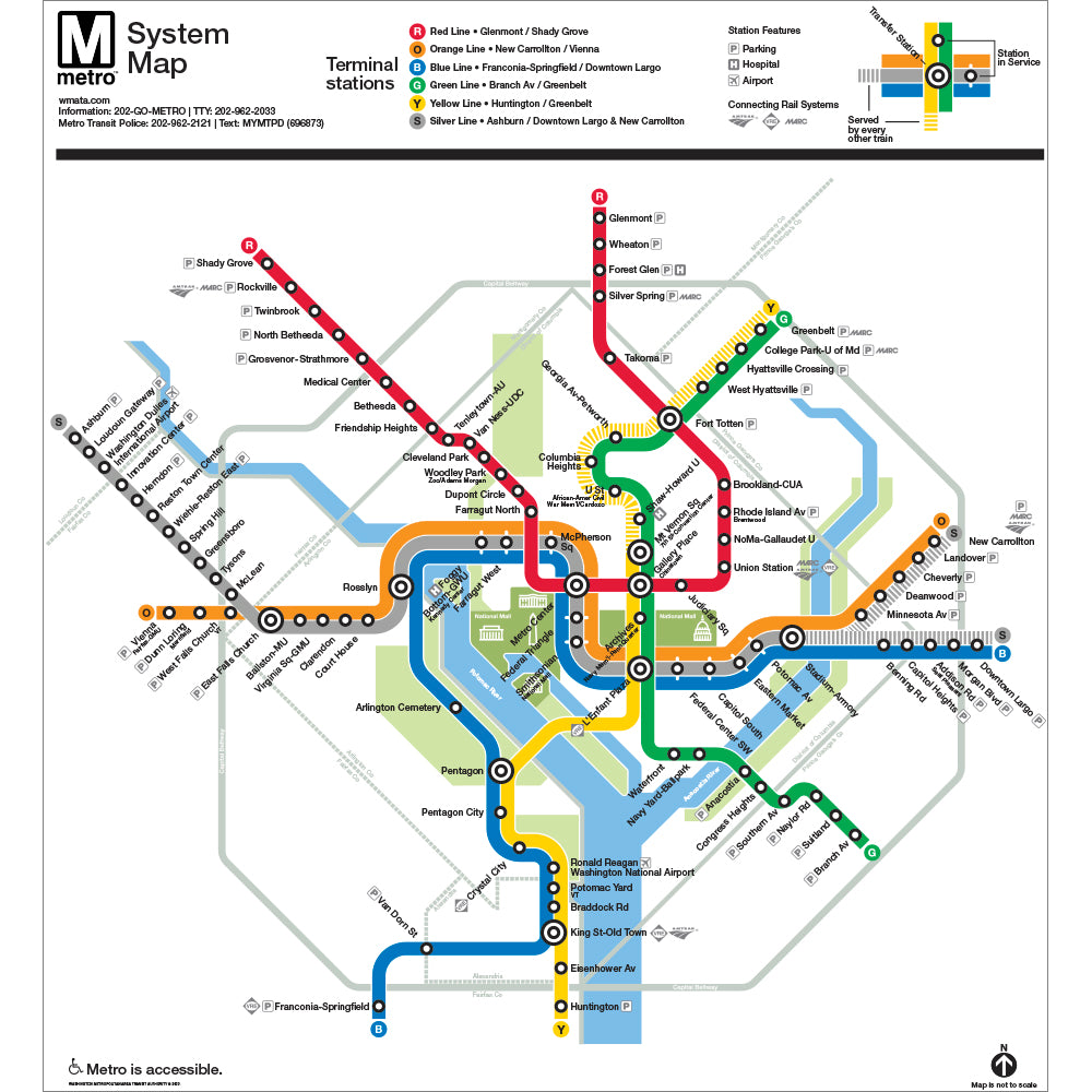Washington DC Metro Map Poster – DCMetroStore