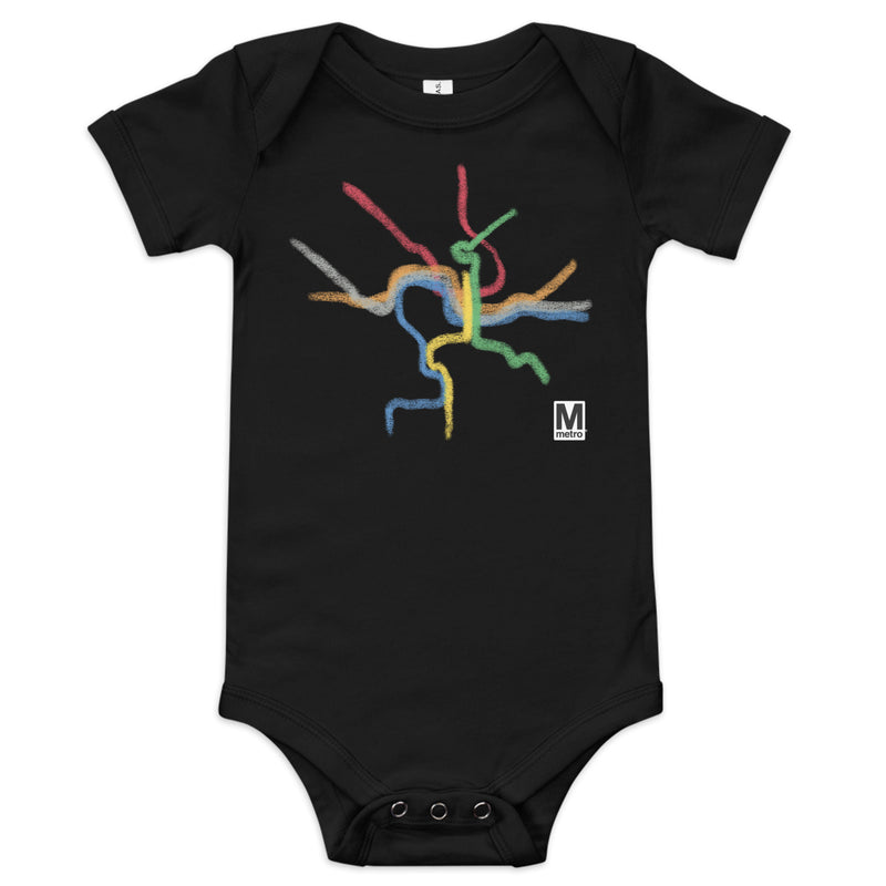 Crayon Metro Map Baby Bodysuit