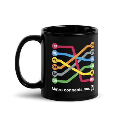 Metro Connects Me Black Mug