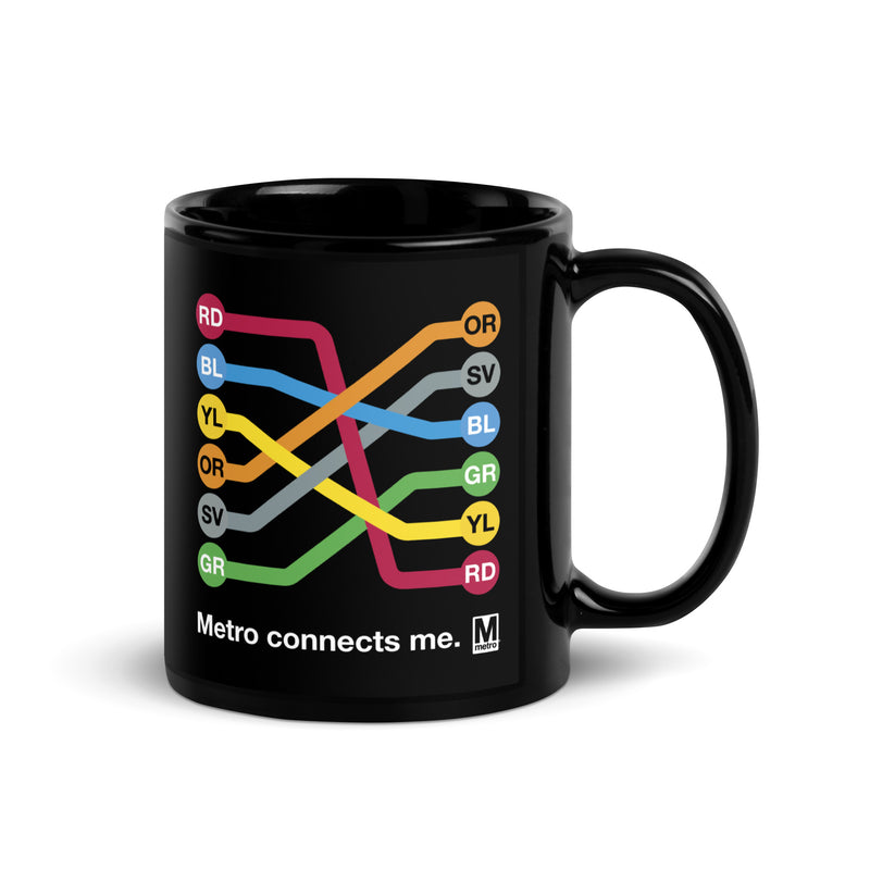 Metro Connects Me Black Mug