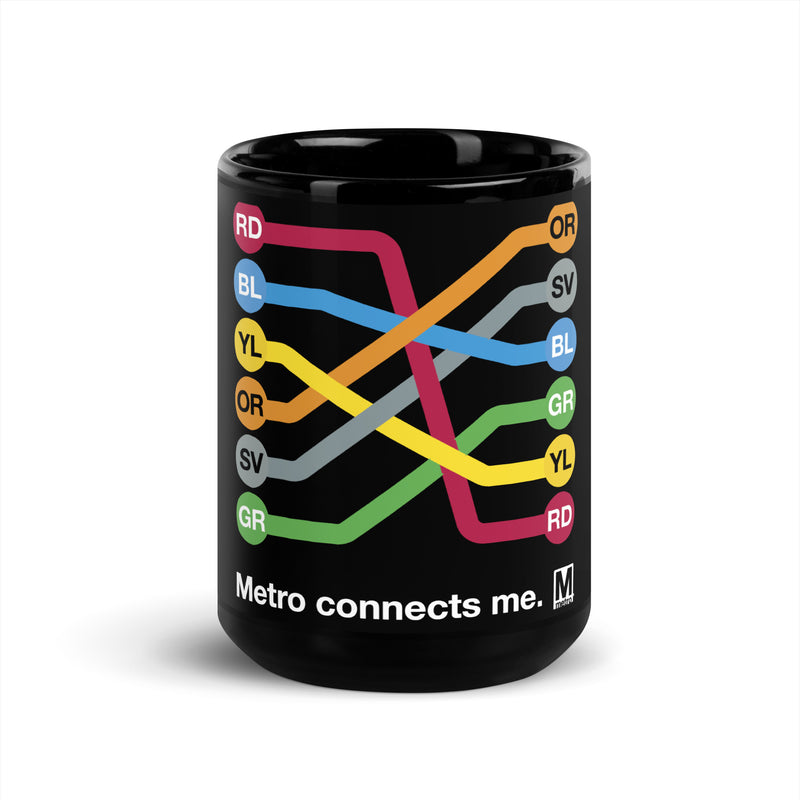 Metro Connects Me Black Mug