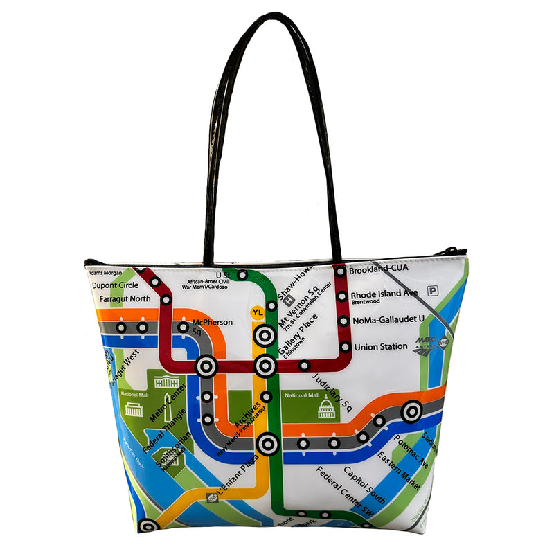 DC Metro Map Zip Top Tote Bag