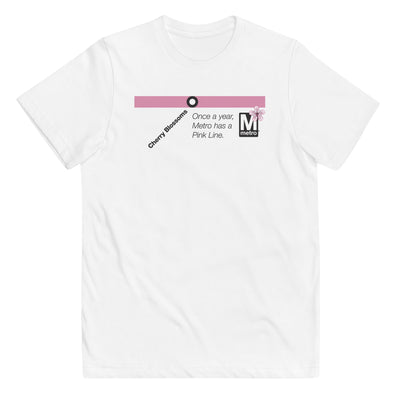 Cherry Blossoms (Metro Pink Line) Youth T-Shirt - DCMetroStore