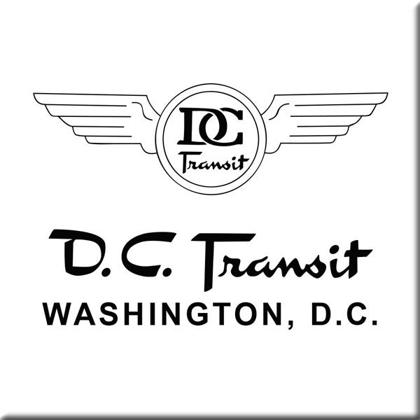 DC Transit (Black text on White background) Square Magnet - DCMetroStore