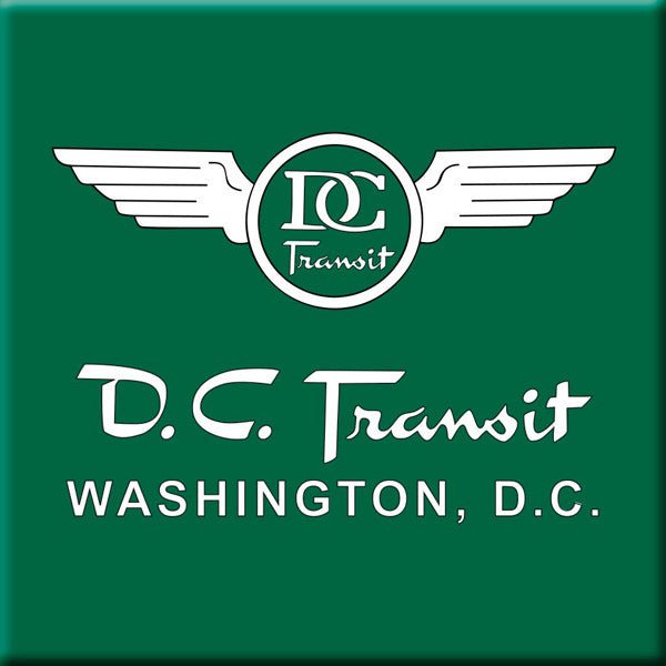 DC Transit (White text on Green background) Square Magnet - DCMetroStore