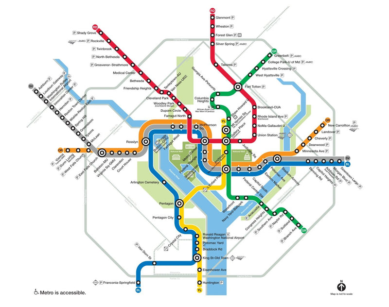 Metro Map (2023) Placemat - DCMetroStore