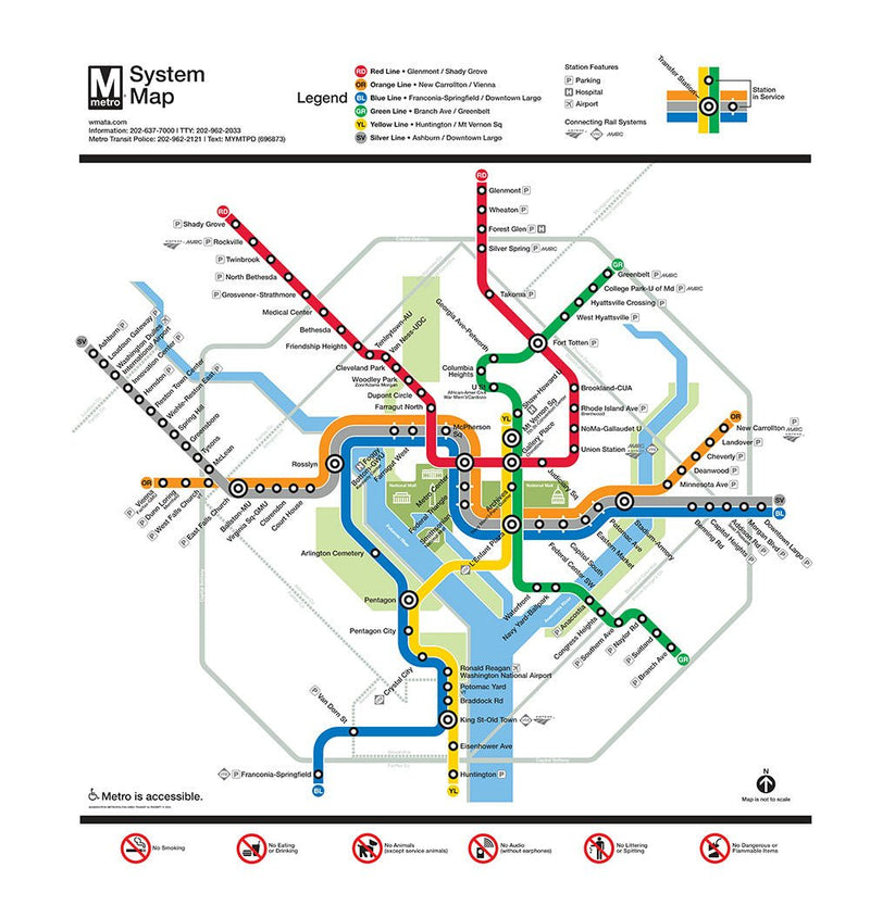 Metro Map (2023) Shower Curtain - DCMetroStore