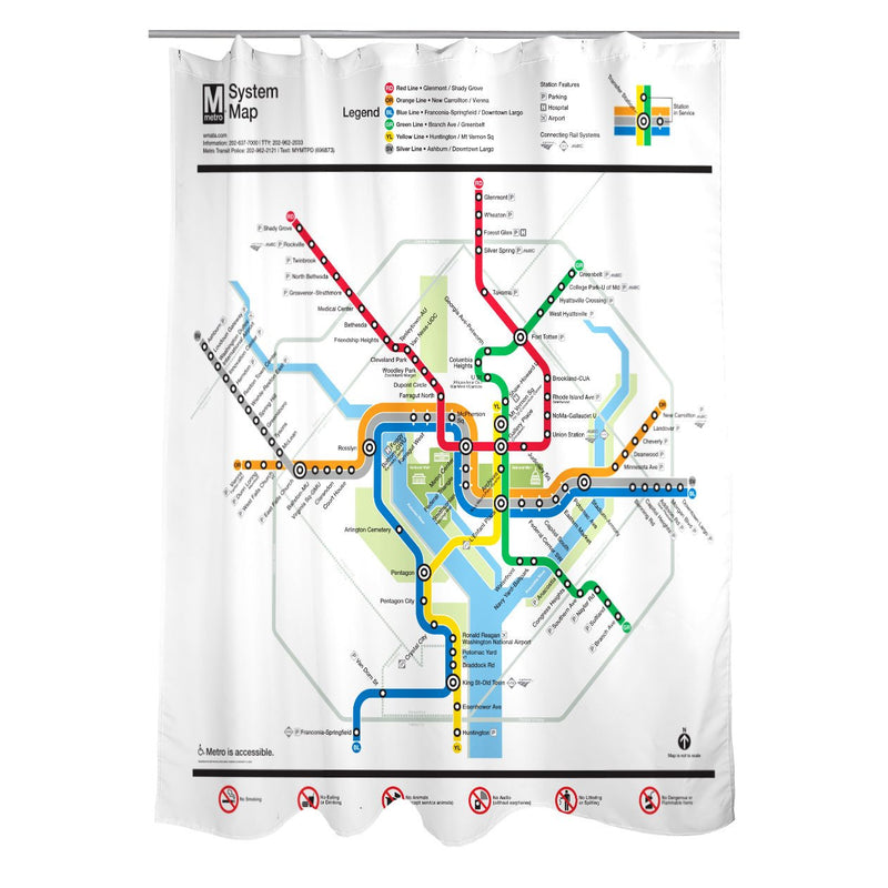 Metro Map (2023) Shower Curtain - DCMetroStore