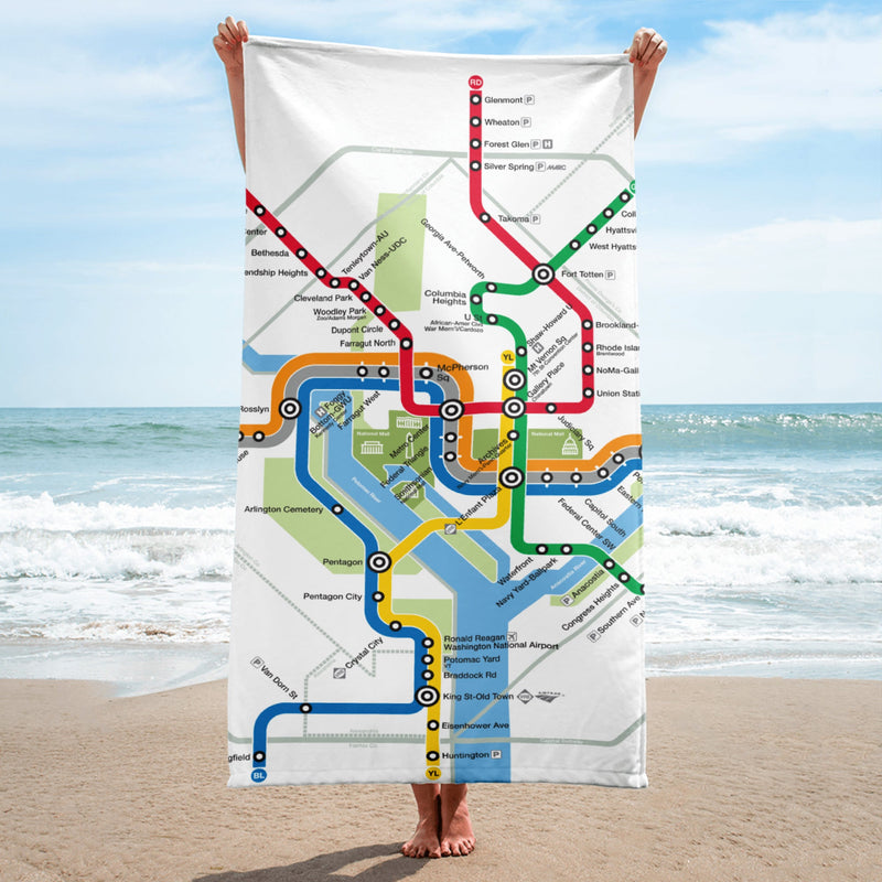 Metro Map Bath Towel (2023) - DCMetroStore