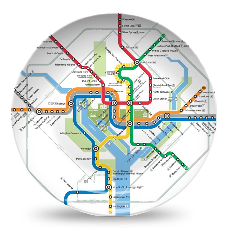 Metro Map Resin Plate - DCMetroStore