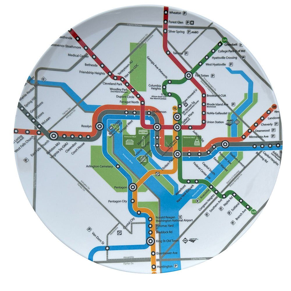 Washington DC Metro Subway Map Melamine Plate – DCMetroStore