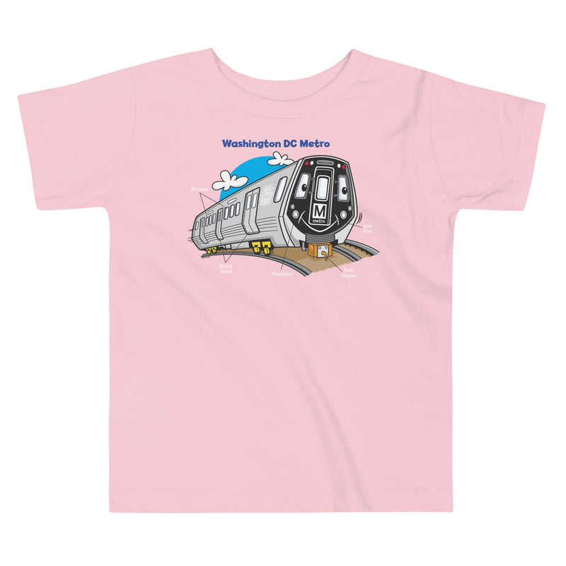 Metro Train Parts (Pink) Toddler T-Shirt - DCMetroStore