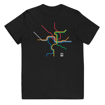 Modern Metro Map Youth T-Shirt - DCMetroStore