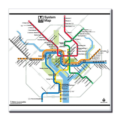 Washington DC Metro Map Magnet - DCMetroStore